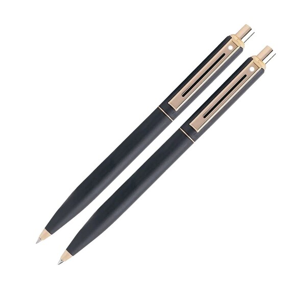 SHEAFFER LOT OF 2- SENTINEL N3327 PENCILS 0.7mm Matte Black w/Gold Tone Trim NEW - Picture 1 of 4